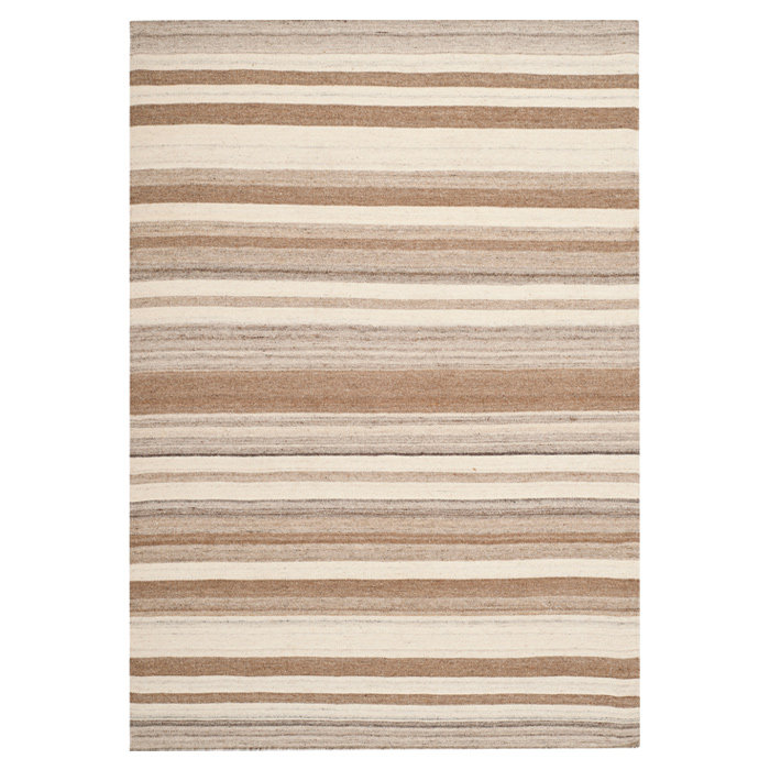 Tapis en laine / coton tissé à la main à plat Rodgers, Rectangle 2 pi 6 po x 4 pi