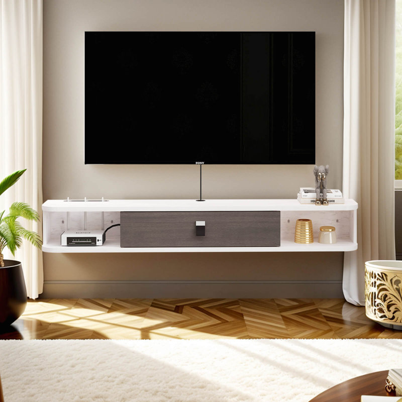 Floating Tv Stand For Tvs Up To 80", 6.29"H x 78.74"L x 9.29"W