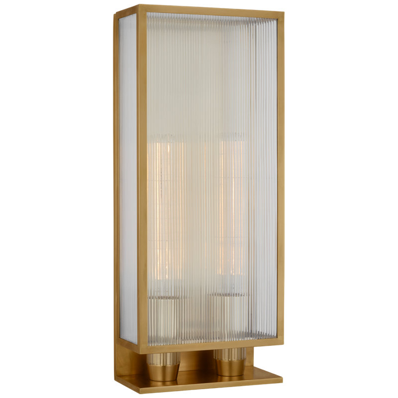 York Outdoor Sconce, Soft Brass, 24.25" H x 10" W x 5" D
