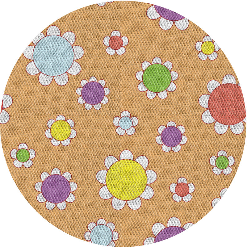 Tapis orange Neema, Rond 5 pi
