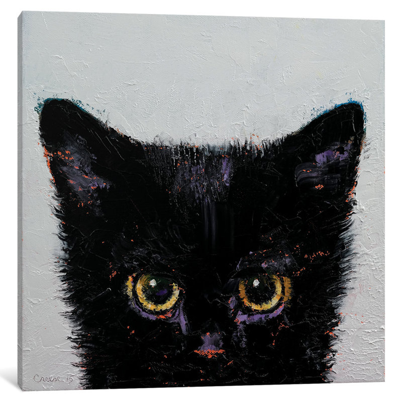 « black chat », peinture sur toile tendue, H 26 po x l 26 po x P 1,5 po