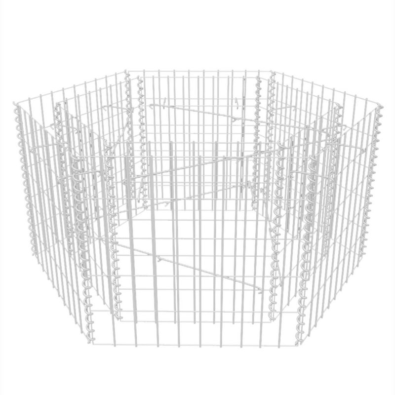 Hexagonal Metal Planter Box with Trellis, H50cm x W100 x D90cm