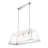 Azure 3 - Light Glass and Stainless Steel Dimmable Kitchen Island Geometric Chandelier