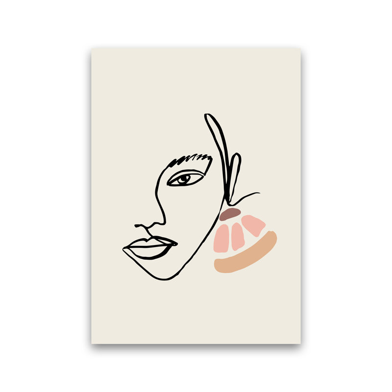 Boho Face With Earrings Sketch 1 by Planeta444 - Print, No Framed, 42cm H x 30cm W x 1cm D