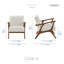Chaise d'appoint moderne et contemporaine Springer de 27,5 po avec revêtement en chenille tissée, structure en bois d'hévéa massif, coussin en mousse enveloppée de Dacron-952960510