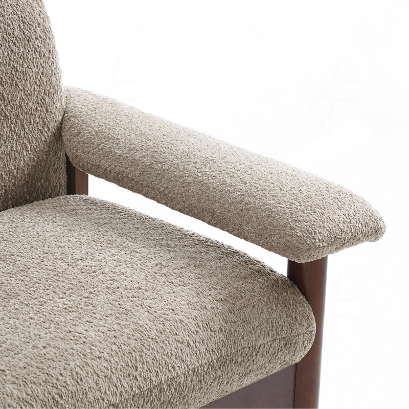 Canapé confortable moderne en polyester brun, style scandinave pour petits espaces