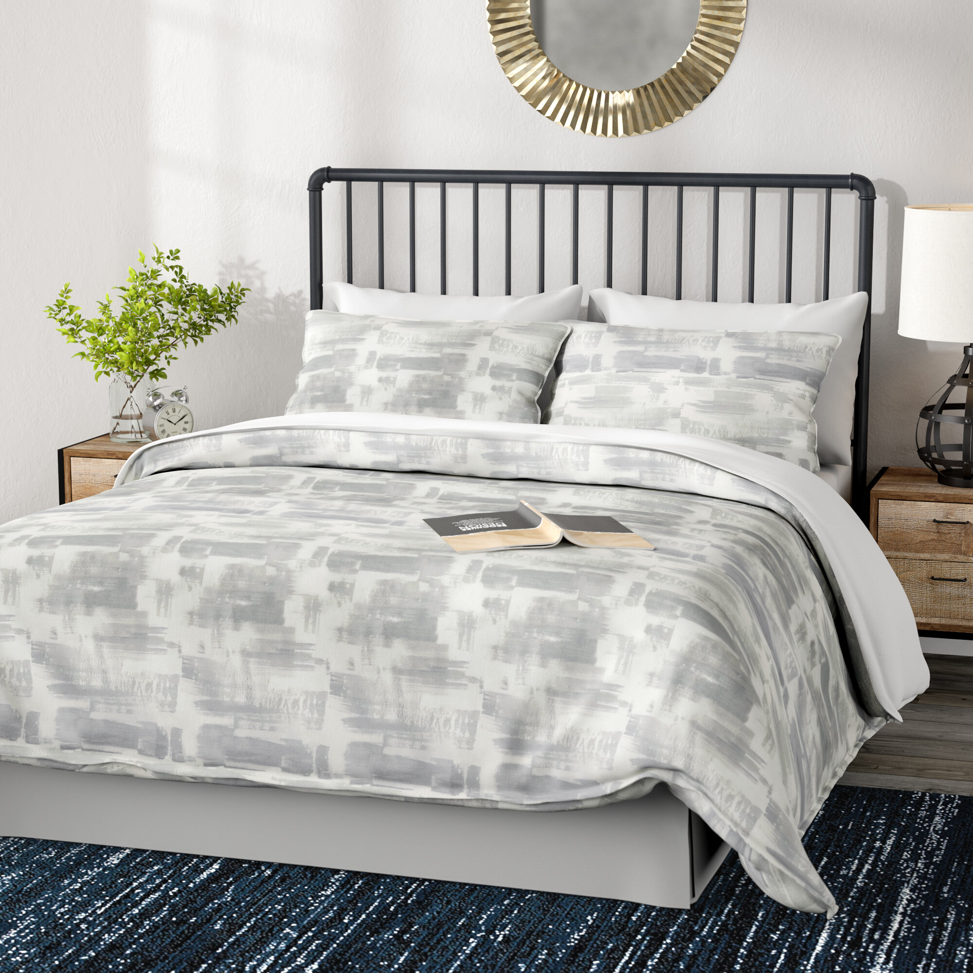 Branches Comforter And Sham Set Full/Queen Gray - City Scene