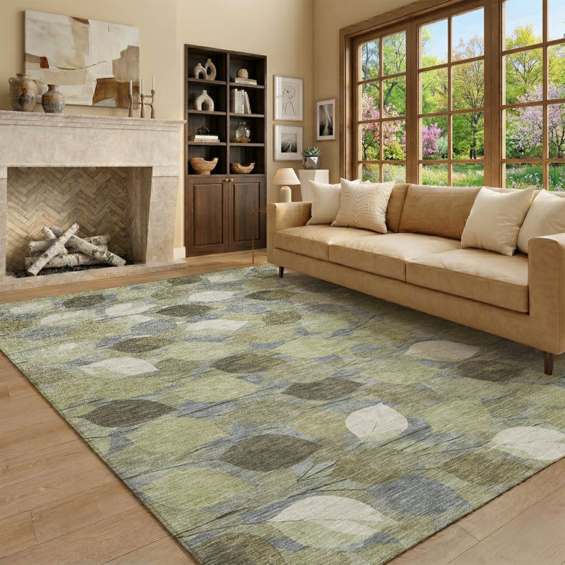 Tapis floral lavable à la machine de qualité supérieure Mayfield AMF2444, Fern, 9' x 12'