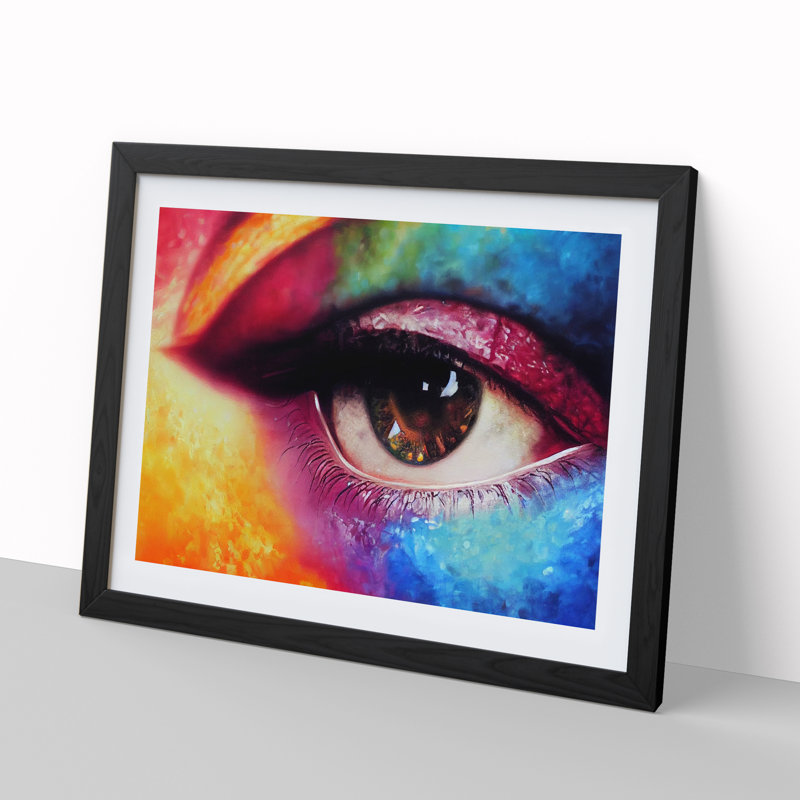 Glittering Eye - Framed Print, 25cm H x 34cm W x 2cm D, Black
