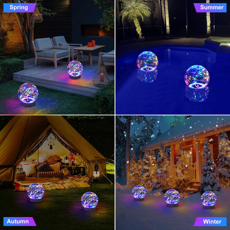Solar Floating Pool Balls, 7 Inch LED Coloured Lights, Waterproof Solar Powered Multicolor Lights For Pool Pond Garden Party Decor