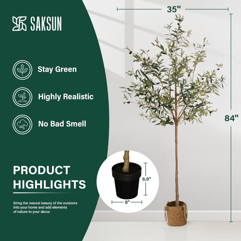 Fake Tree With Realistic Wood Trunk And Natural Fruits