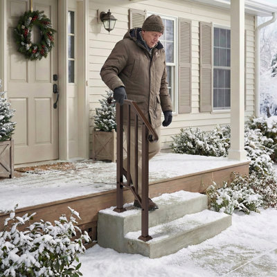 Bronze 1-Step Iron Stair Handrail