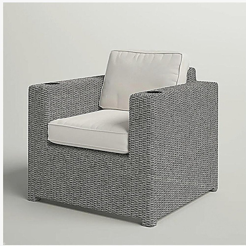 Chaise de patio avec coussins entièrement assemblée