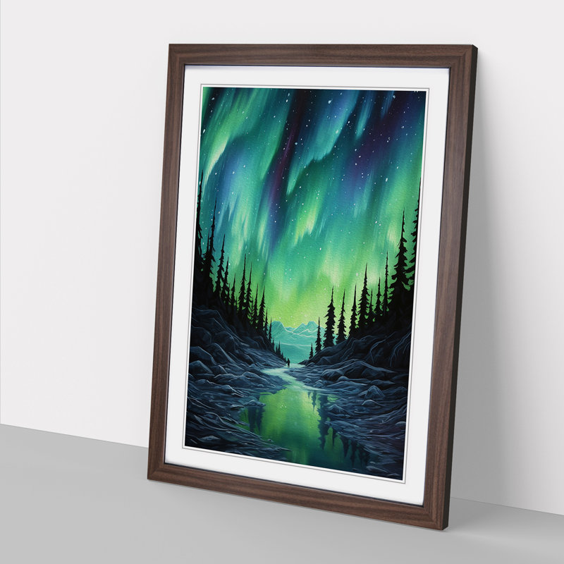 Single Picture Frame Print on Wood, 64cm H x 46cm W, Walnut Framed