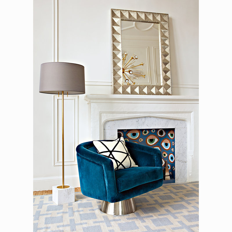 Bacharach Swivel Chair, Rialto Reef Velvet