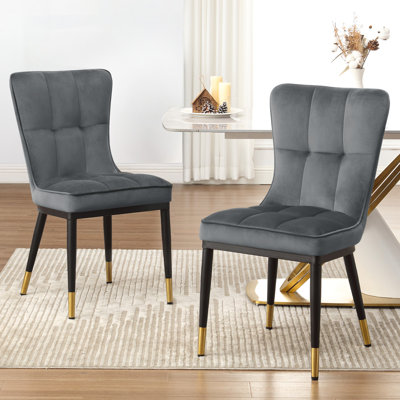 Chaise parsons rembourrée en velours Guitierrez