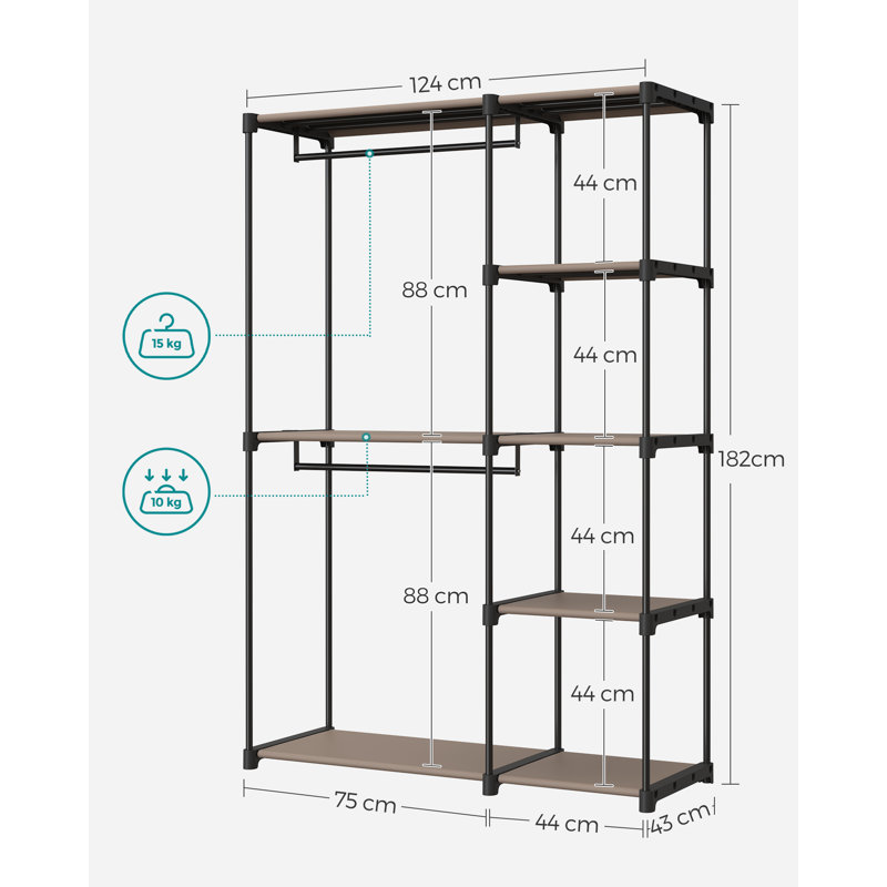 Priolo 124cm Clothing Rack, Taupe