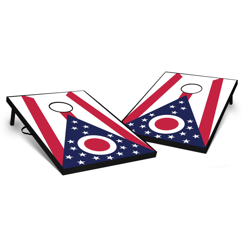 Avari 2' X 3' Ohio Flag Tailgate Size Cornhole Set