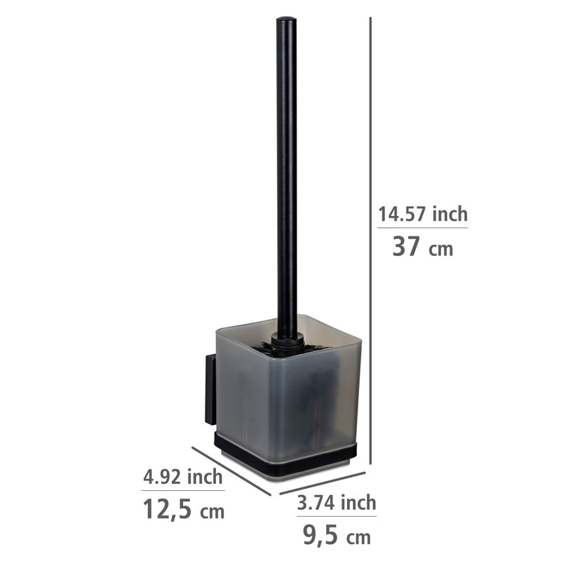 Latitude Run Arshleen toilet set black, mounting without drilling