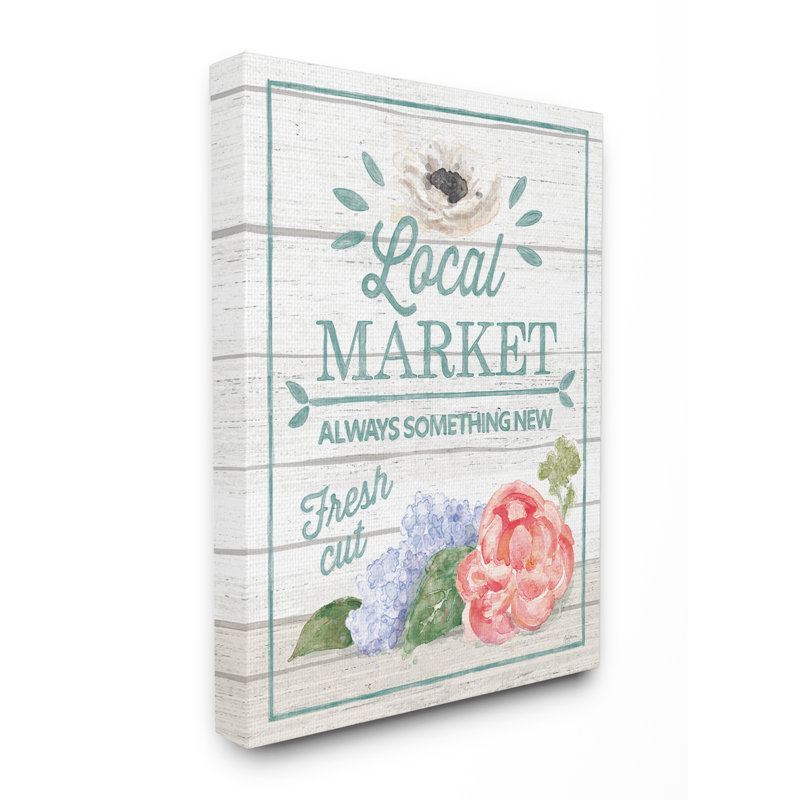 « local market fleurs rustique », impression, H 36 po x l 48 po x P 1,5 po, Toile tendue