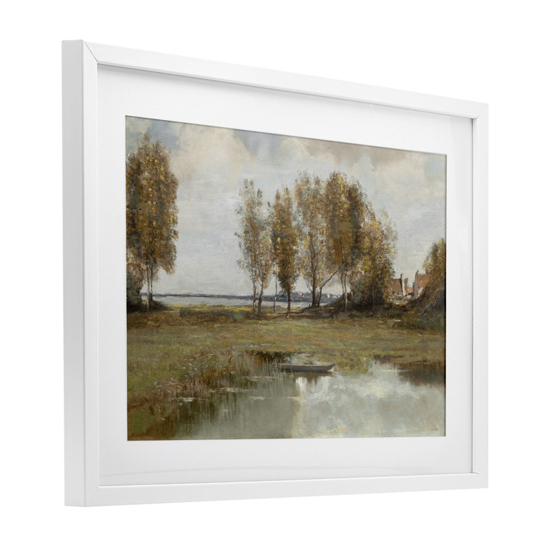 «A Peaceful Spot Landscape», reproduction sous verre encadrée, design par Amber Sterling, H 17 po x l 23 po