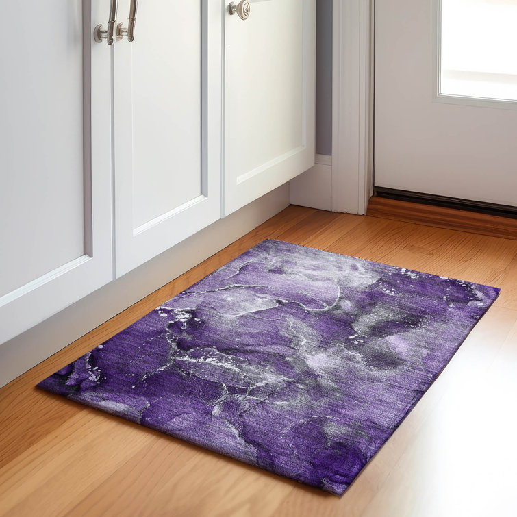 Premium Machine Washable Cerrito AMF518 Purple Rug
