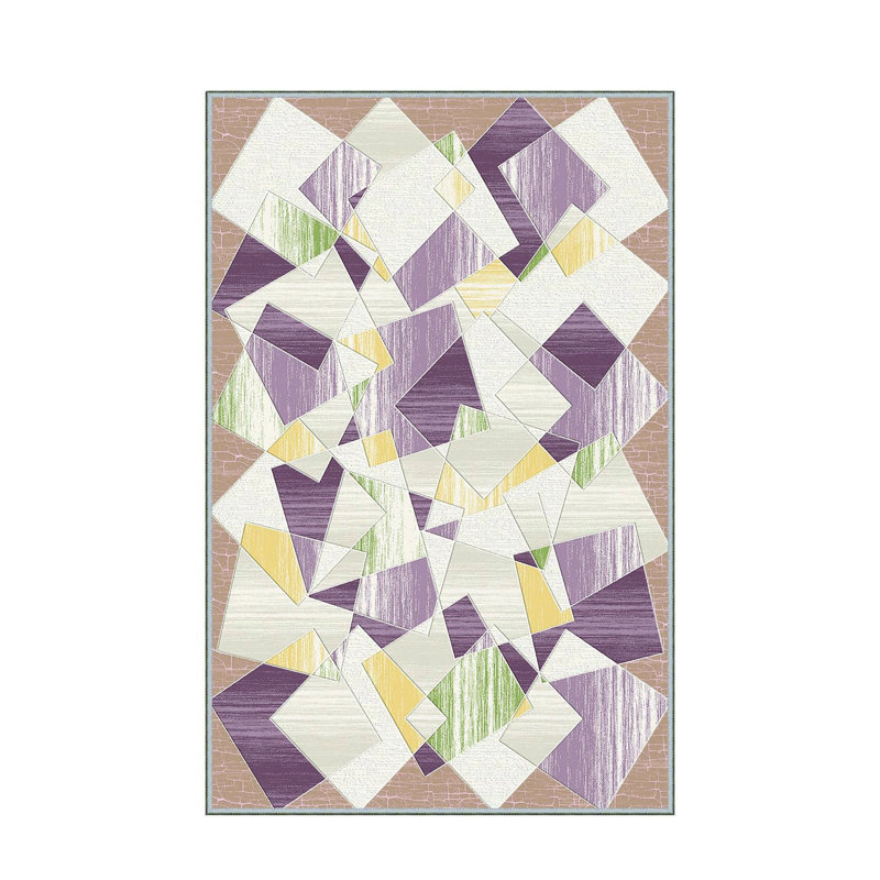 Stylish Hall Carpet (3.3 x 6.6 ft), 100% Polyester, 0.3 in Pile Height | Antibacterial, Non-Slip PVC Felt Dot Underside | Machine Washable, 3D Digital Print, Durable & Easy to Clean | Perfect for Entryway & Living Areas