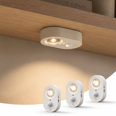 Motion Sensor Closet Lights, White, 0.6W, Remote, Dimmable, 750Mah
