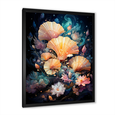 Coquillages dans une galaxie cosmique sur toile