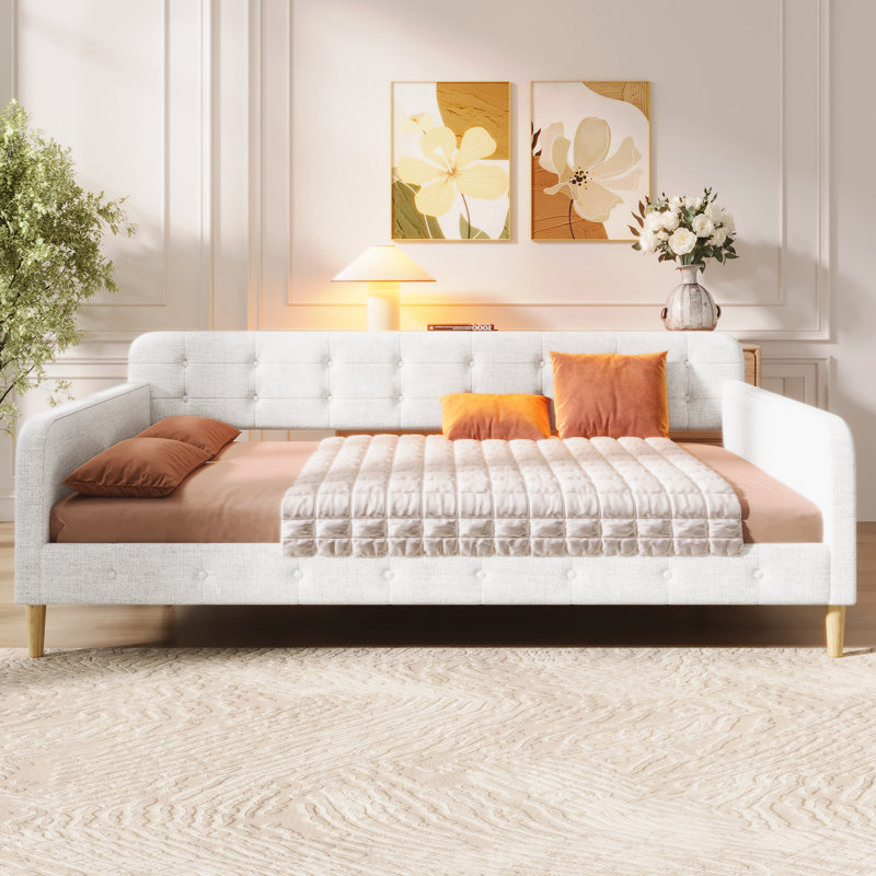 Lit de jour rembourré, Beige