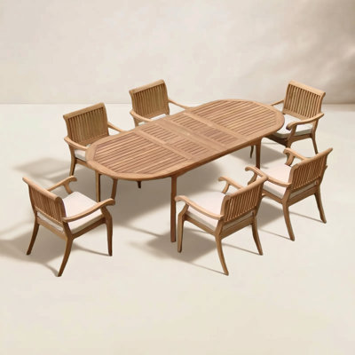 Masten 94" Teak Patio Dining Set