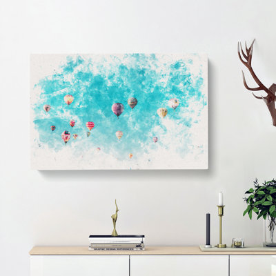 Going Up In A Hot Air Balloon - Wrapped Canvas