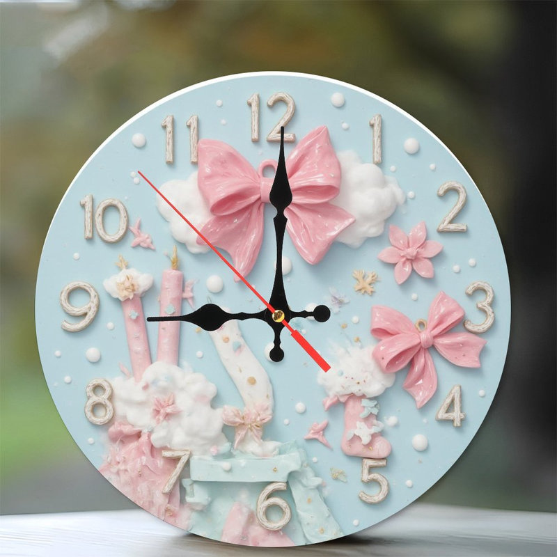 Horloge fantaisiste-cadran-avec-arcs-roses