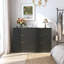 Commode 6 tiroirs cannelée, grande commode noire-129104537