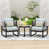Gray Frame/Light Aqua Olefin Cushion