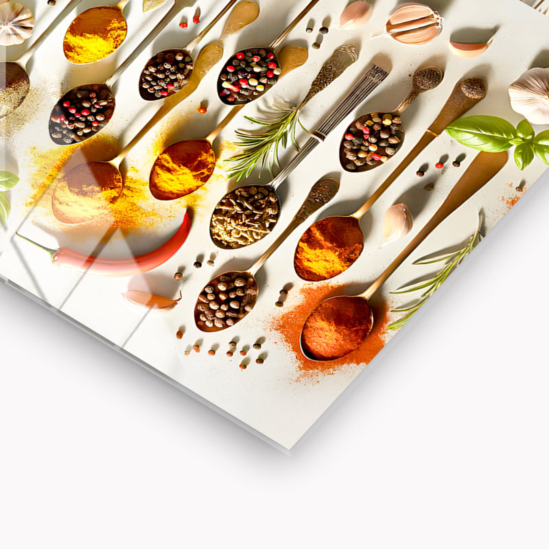 Carrelage dosseret en verre trempé Flavour Palette - Décoration murale de cuisine, H 12 po x l 17 po