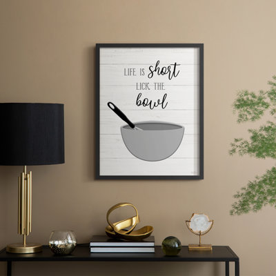 Lick The Bowl Framed Print - Solid Wood