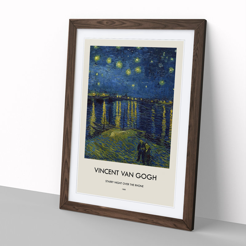 Starry Night Over The Rhone Vol.1 by Vincent Van Gogh - Single Picture Frame Print, Walnut Framed, 65cm H x 48cm W x 2cm D