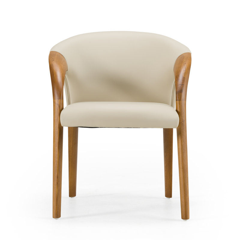 Jovetta 17'' H Faux Leather Upholstered Armchair, Walnut