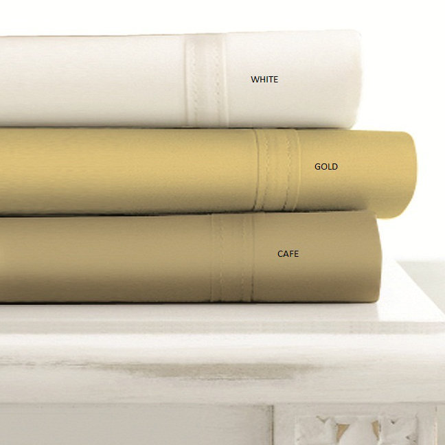 500 Thread Count 100% Cotton Sateen Sheet Set, King, White
