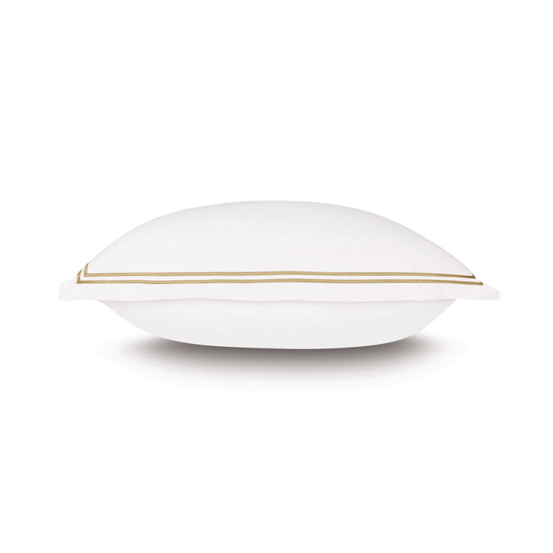 Enzo 100% Cotton Pillow Sham, Queen, White/Antique