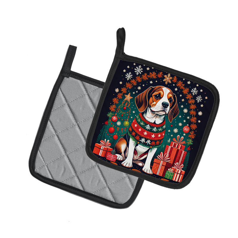 Paire de poignées Beagle Christmas