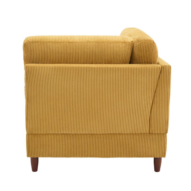 Seemab 102.1Cm Wide Corner Wedge, Orange Corduroy