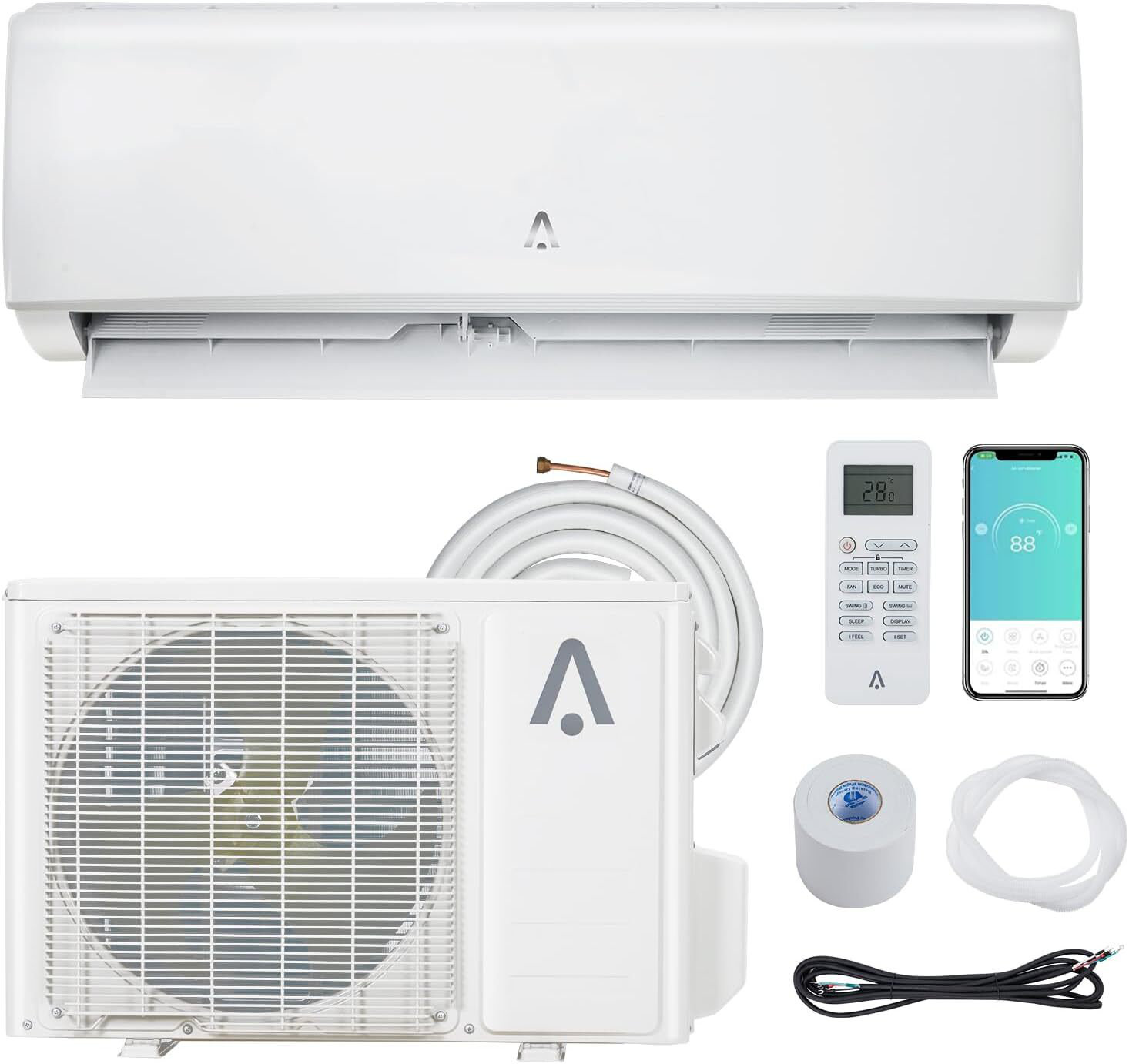 gaomon 19 SEER2 Mini Split Air Conditioner, 36,000 Btu, 208/230V, Cools ...