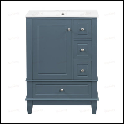 24"Small Freestanding Bathroom Vanity With Sink