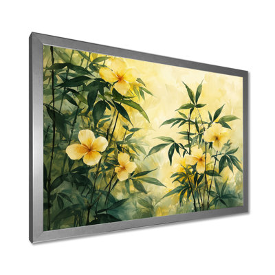 Lueur dorée d'hibiscus tropical dans le sud - art mural hibiscus