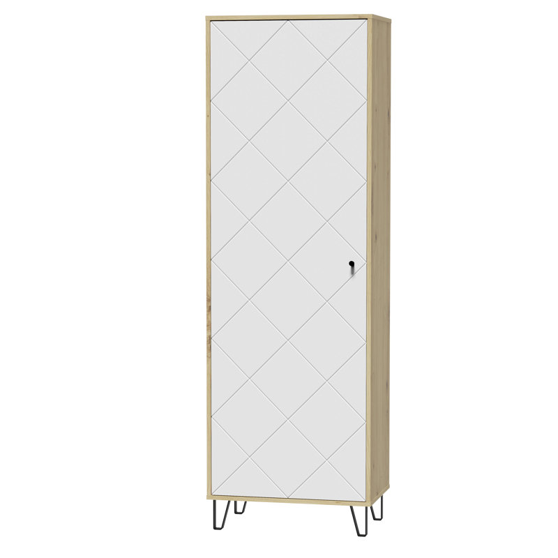 Holubice 1 Door Manufactured Wood Wardrobe, Artisan Oak/White
