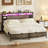 Bed Frame With Charging Station And RGB LED Lights, Headboard With Storage No Box Spring Needed-1412902013-1412902003