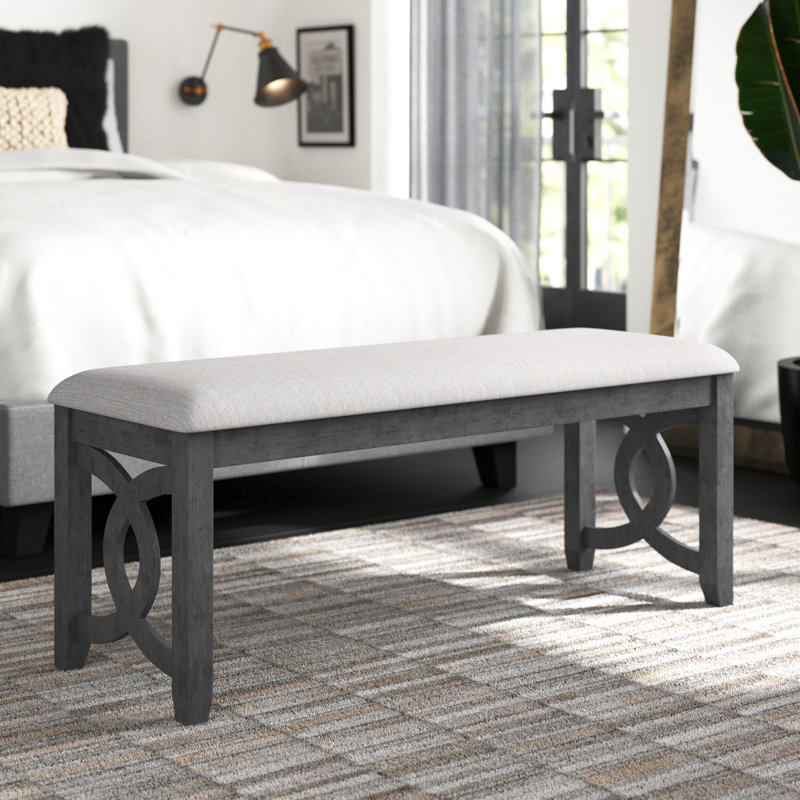 Fabric Upholstered Bench, Gray