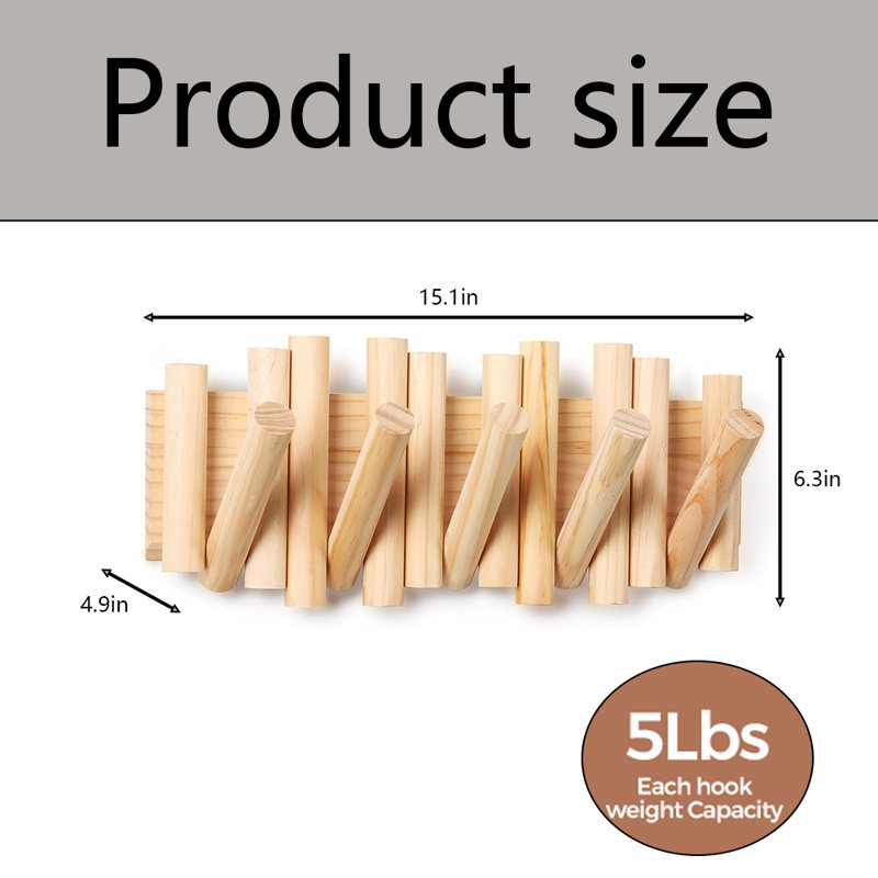 Wall Mounted Coat Rack, Natural